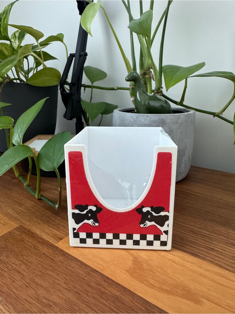 Vintage Lisa Frank Cow Stationary Cube- Red & White